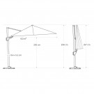 Parasoll Nexus T² Premium Firkantet 300x300cm Faded Black - Stolpe Antrasitt thumbnail