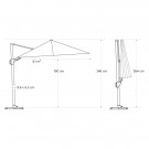 Parasoll Challenger T² Premium Rektangel B350xL260cm Manhattan - Stolpe Antrasitt thumbnail
