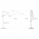 Parasoll Challenger T¹ Premium Telescope Firkantet 350x350cm Havana thumbnail