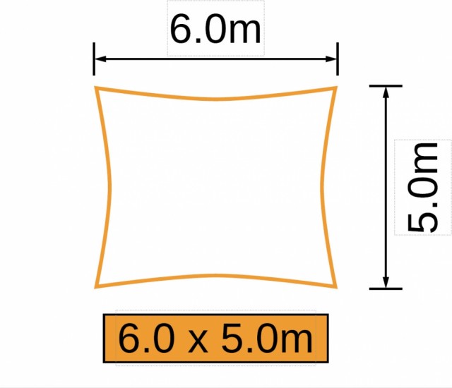 Størrelse rektangulært 6x5 meter