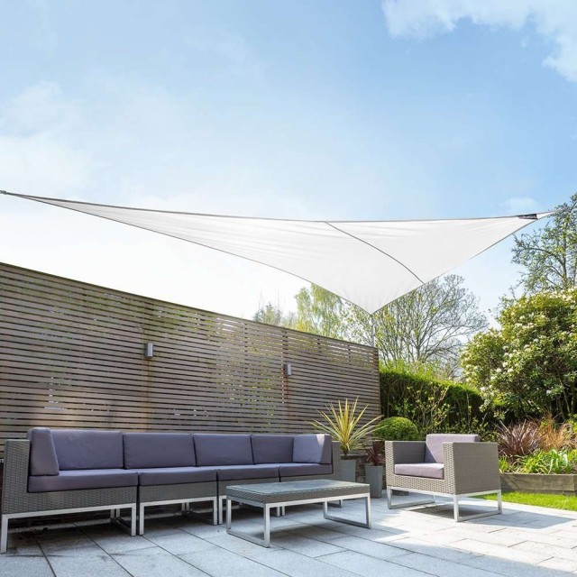 Solseil Skygge Trekant 4,2x4,2x6m Hvit