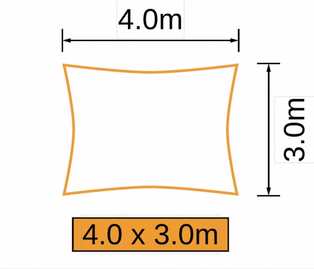 Størrelse rektangulært 4x3 meter